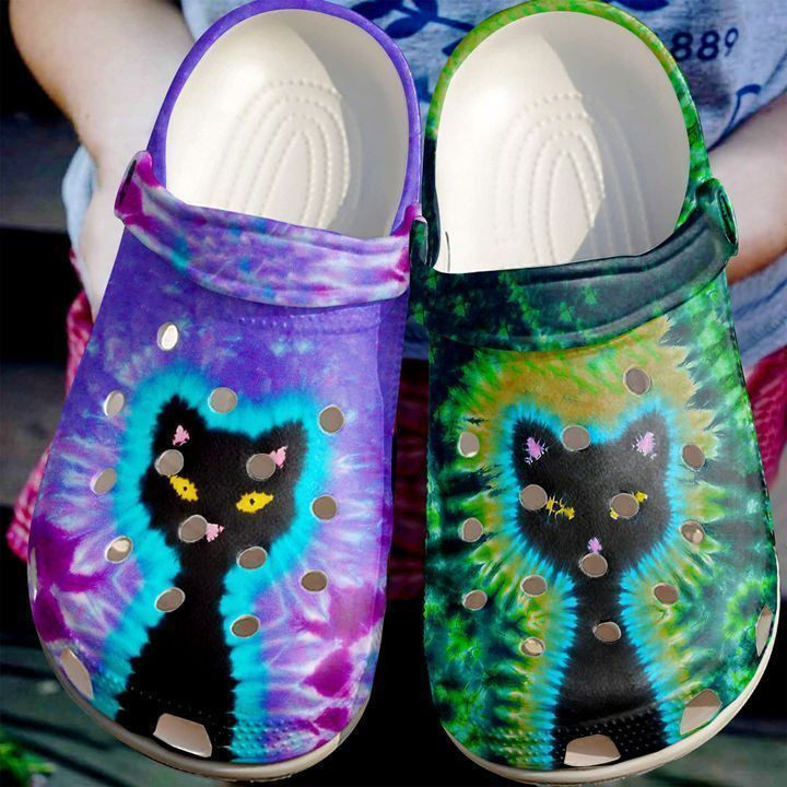 Cat Black And Colors Classic Clogs Crocs Shoes