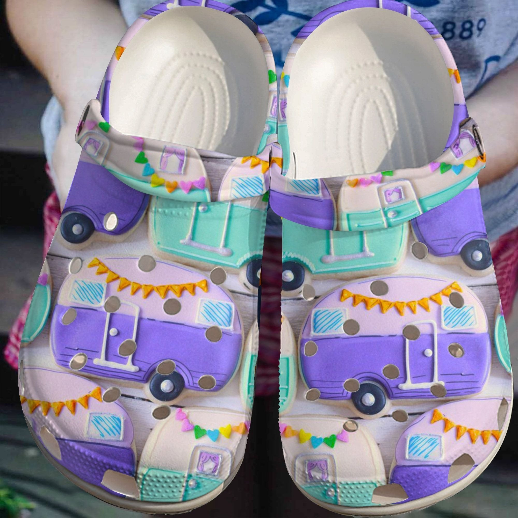 Baby Camper Crocs Shoes - Lovely Purple Car Clog Birthday Gift For Boy Girl