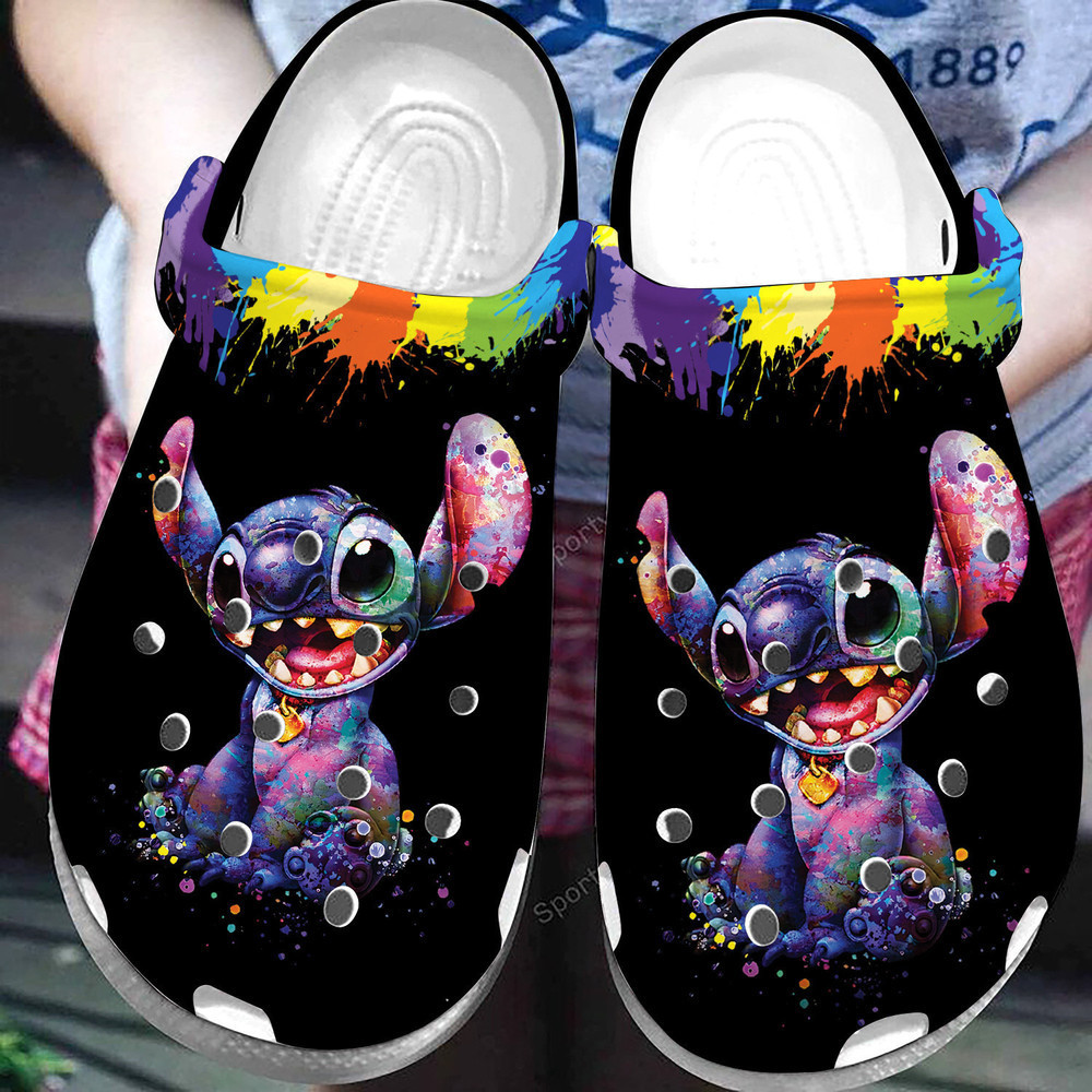 Amazing Watercolor Art Stitch So Cute Kids Clogs Crocs Shoes