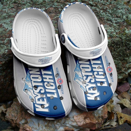 Keystone Light Always Smooth Blue Clogs Crocs Shoes