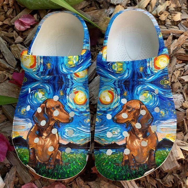 Dachshund Blue Sky Classic Clogs Crocs Shoes