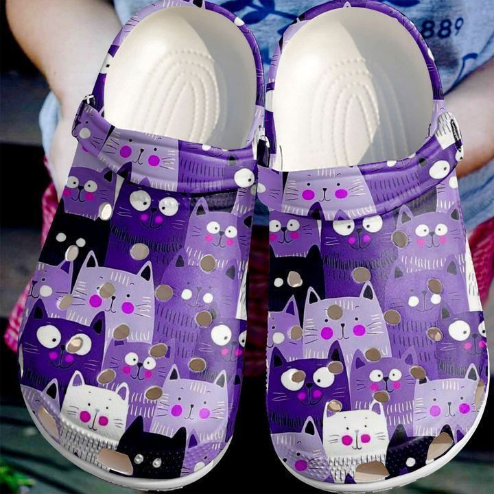 Cat Purple Classic Clogs Crocs Shoes