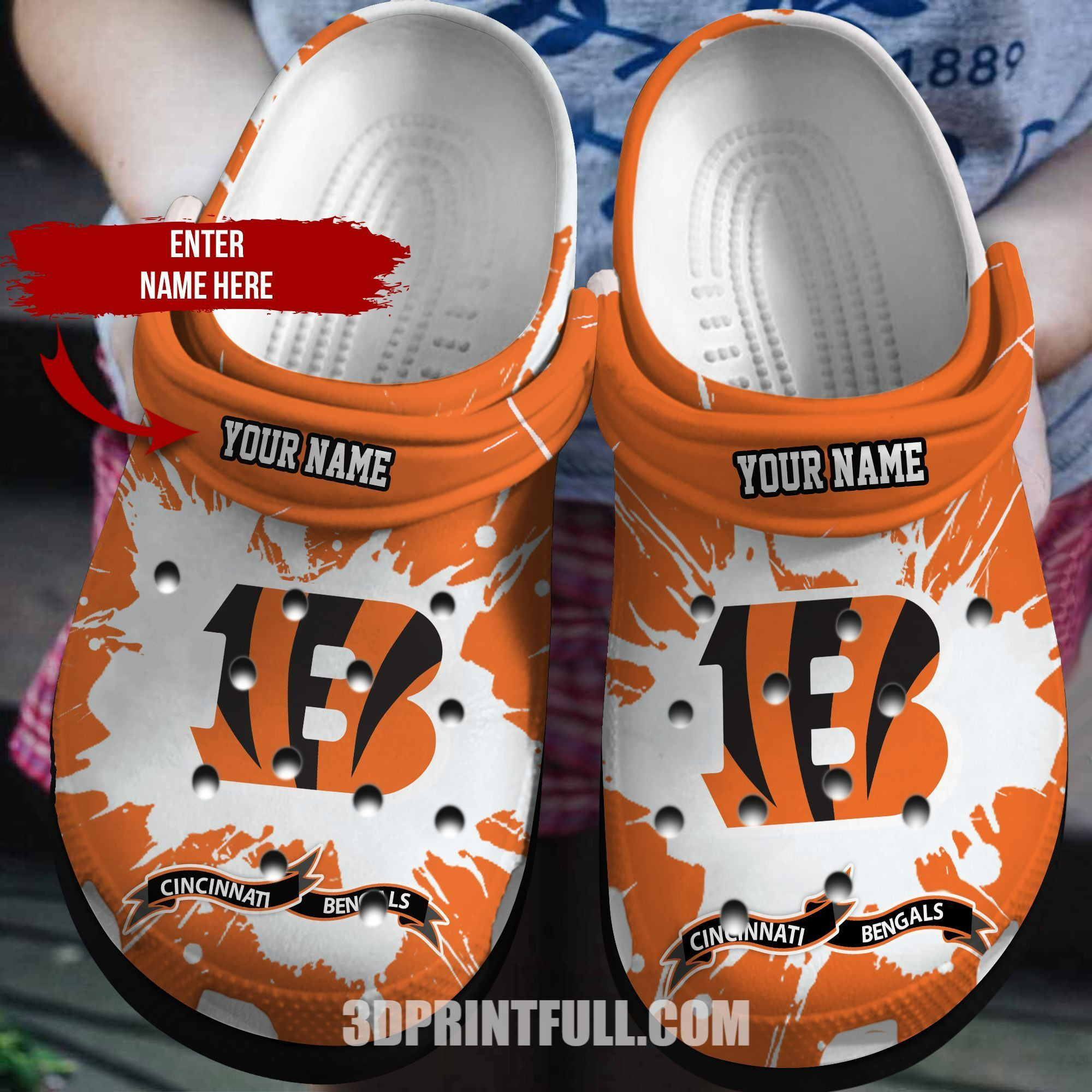 Customized Bengals Crocs Clog Shoes