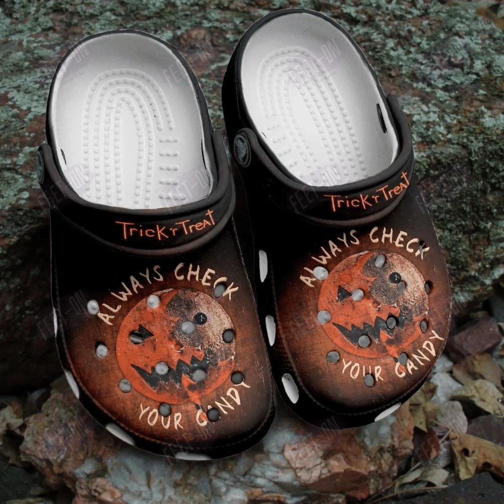 Always Check Your Candy Tricks Treat Horror Movie Halloween Classic Clogs Crocs Shoes