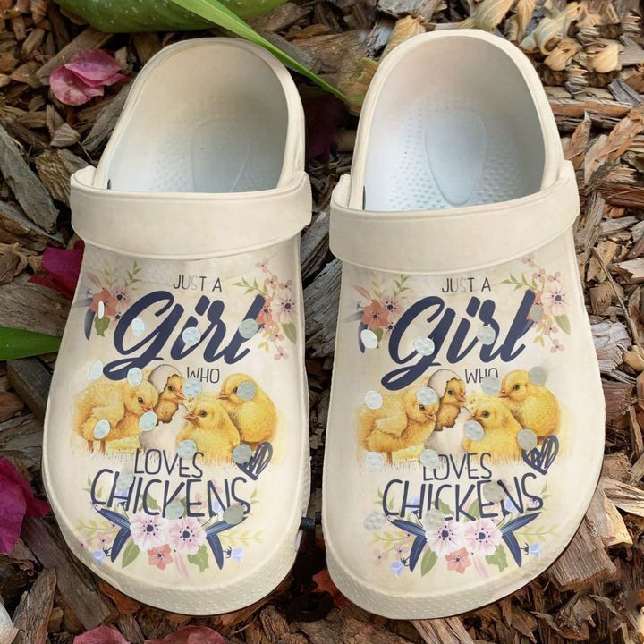 Chicken Just A Girl Who Loves Classic Clogs Crocs Shoes