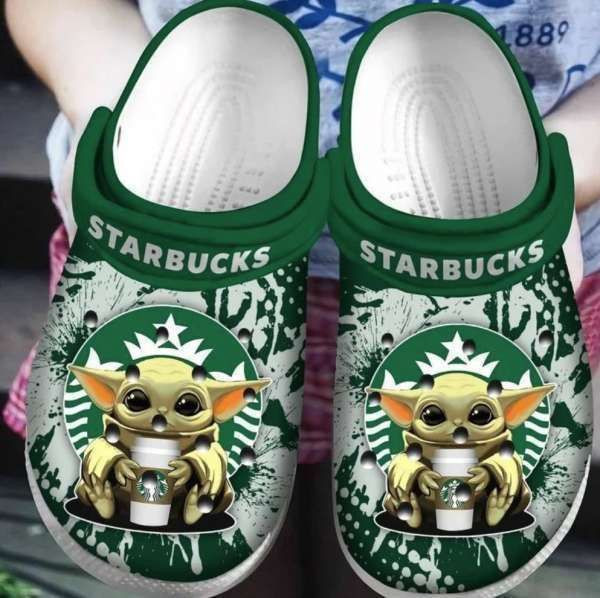 Baby Yoda Hug Starbucks Clog Crocs Shoes