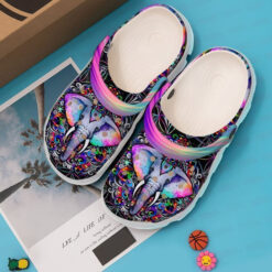 Elephant Colorful Hippie Clog Crocs Shoes