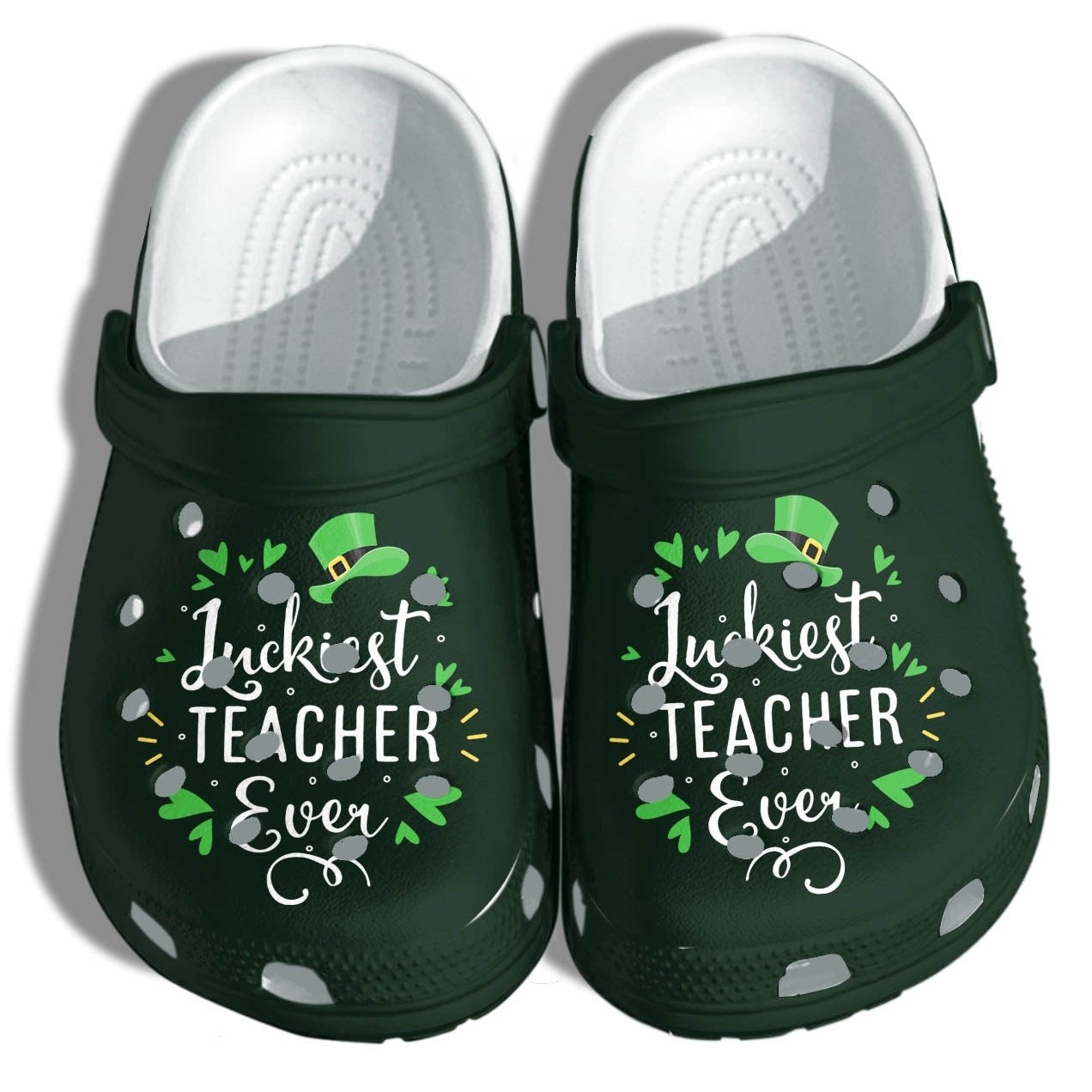 Luckiest Teacher Ever Crocs Clog Shoes Funny Irish Teacher - Funny Crocs Clog Shoes Patricks Day Gifts
