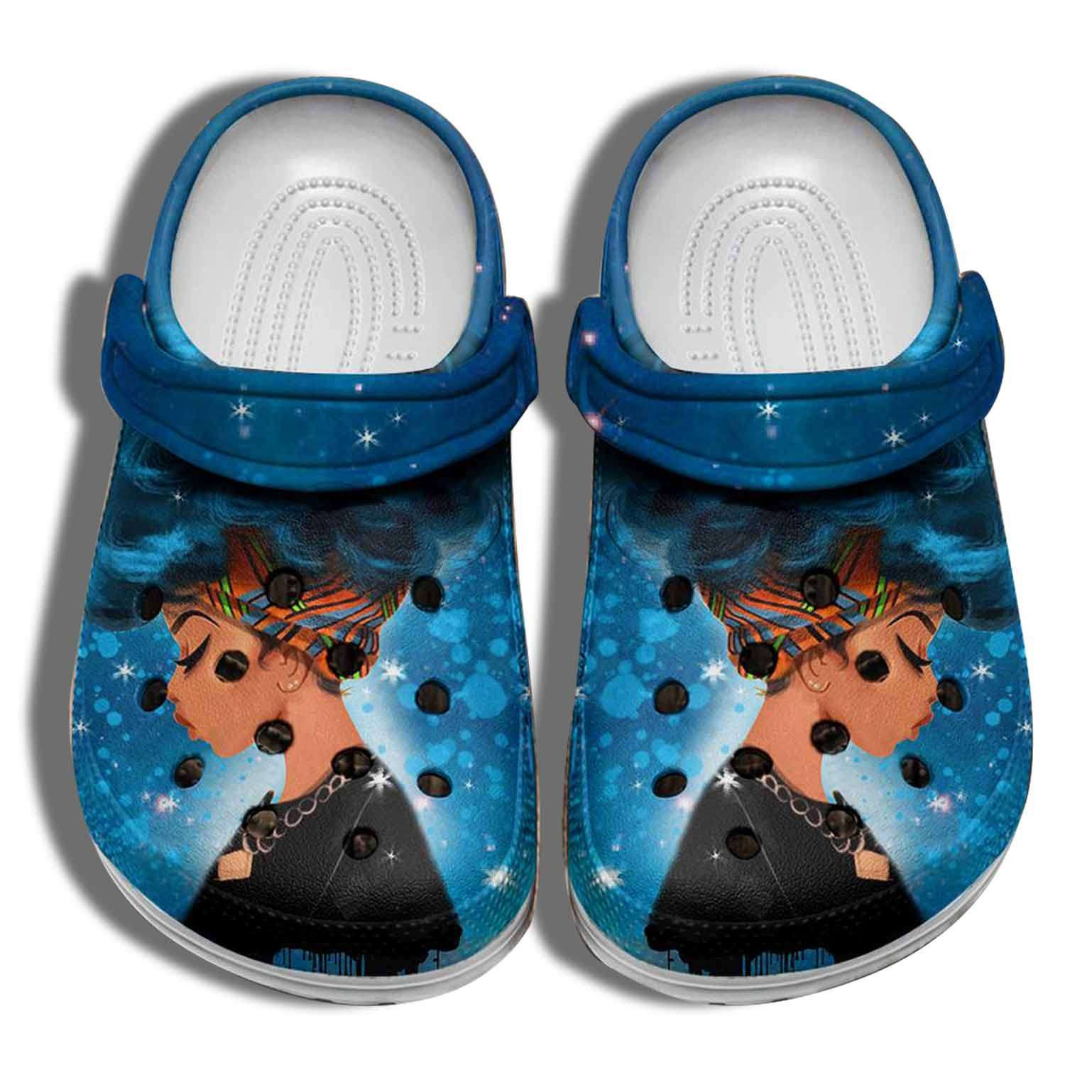 Black Pride Black Girl Blue Crocband Clog Crocs Shoes