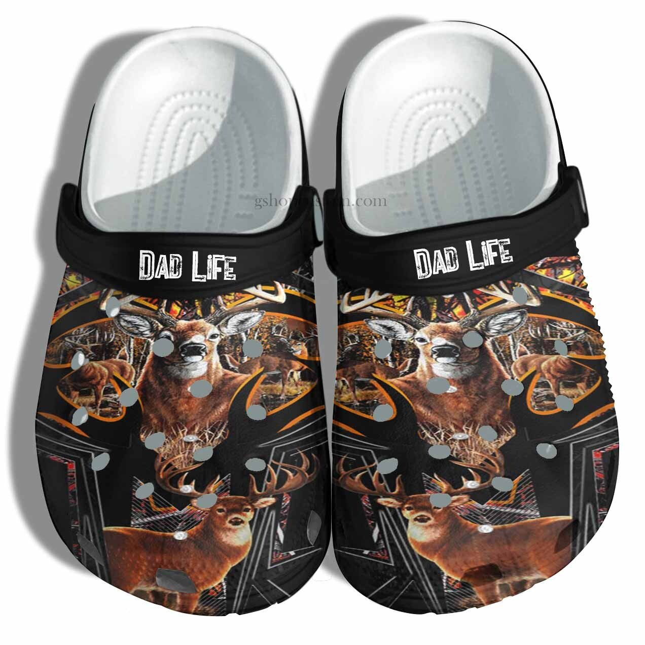 Dad Life Deer Hunter Croc Crocs Clog Shoes Gift Men Father Day- Deer Hunting Crocs Clog Shoes Customize Name