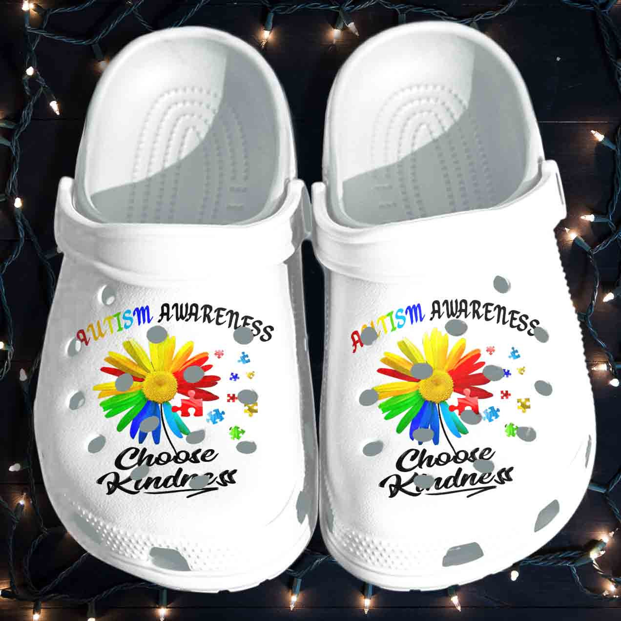 Autism Awareness Choose Kindness Flower Crocband Clog Crocs Shoes For Men Women