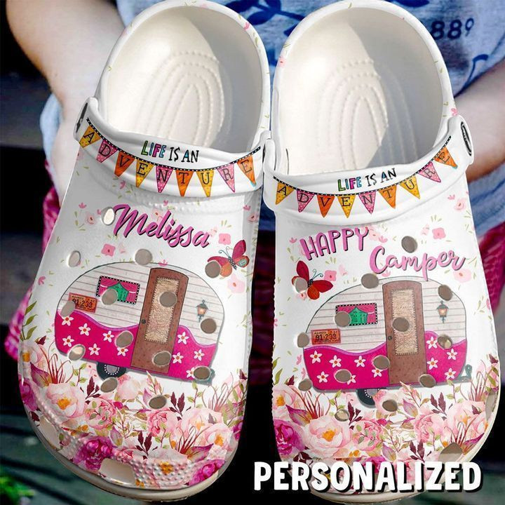 Camping Personalized Happy Camper Clog Crocs Shoes