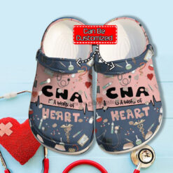 Cna Is A Work Of Heart Crocs Shoes Gift Mother Daughter- Nurse Cna Chibi Item Crocs Shoes Croc Clogs Customize