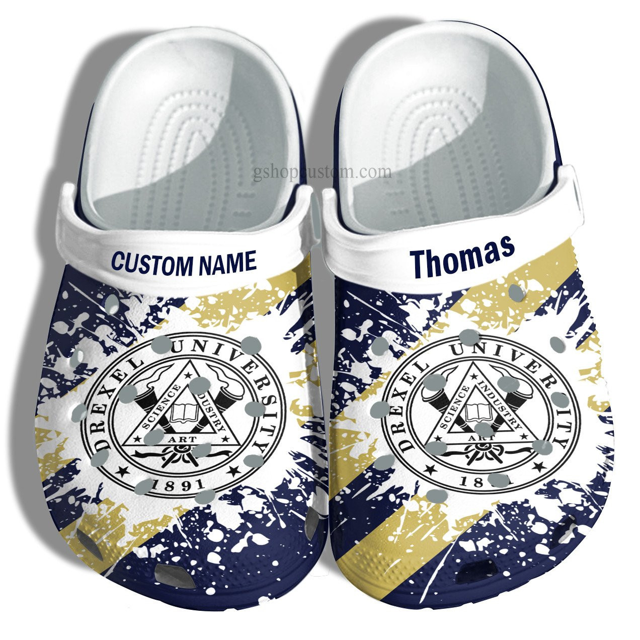 Drexel University Graduation Gifts Croc Crocs Clog Shoes Customize- Admission Gift Crocs Clog Shoes