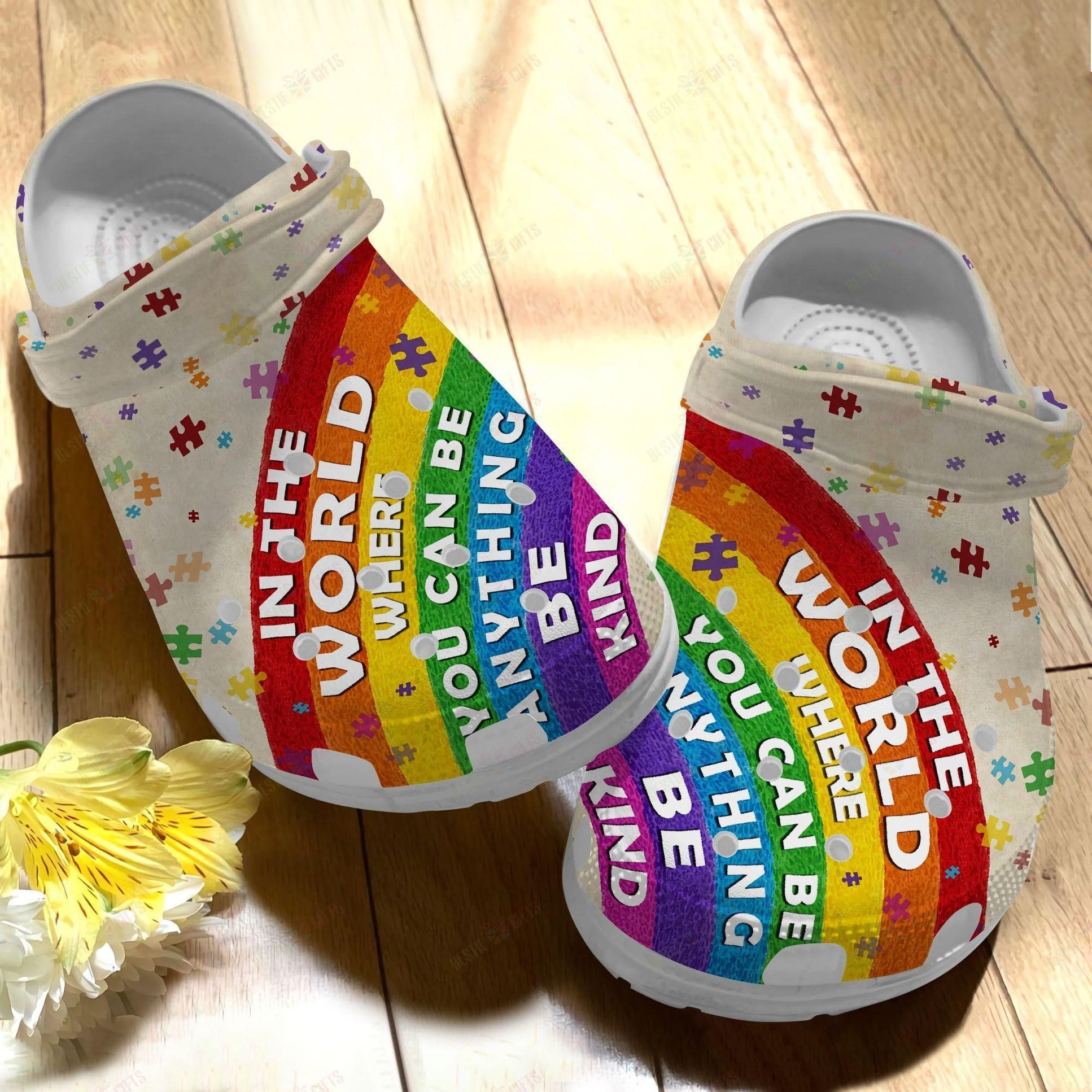 Autism Awareness Be Kind In This World Crocband Clog Crocs Shoes For Men Women