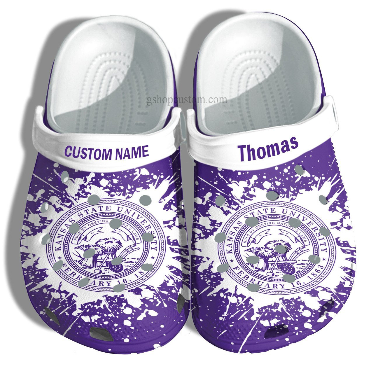 Kansas State University Graduation Gifts Croc Crocs Clog Shoes Customize- Admission Gift Crocs Clog Shoes