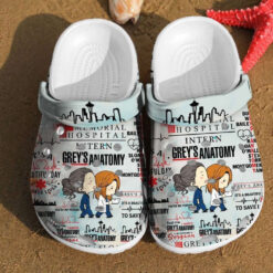 Grey Anatomy Nurse Pattern Comfortable Clog Crocs Shoes