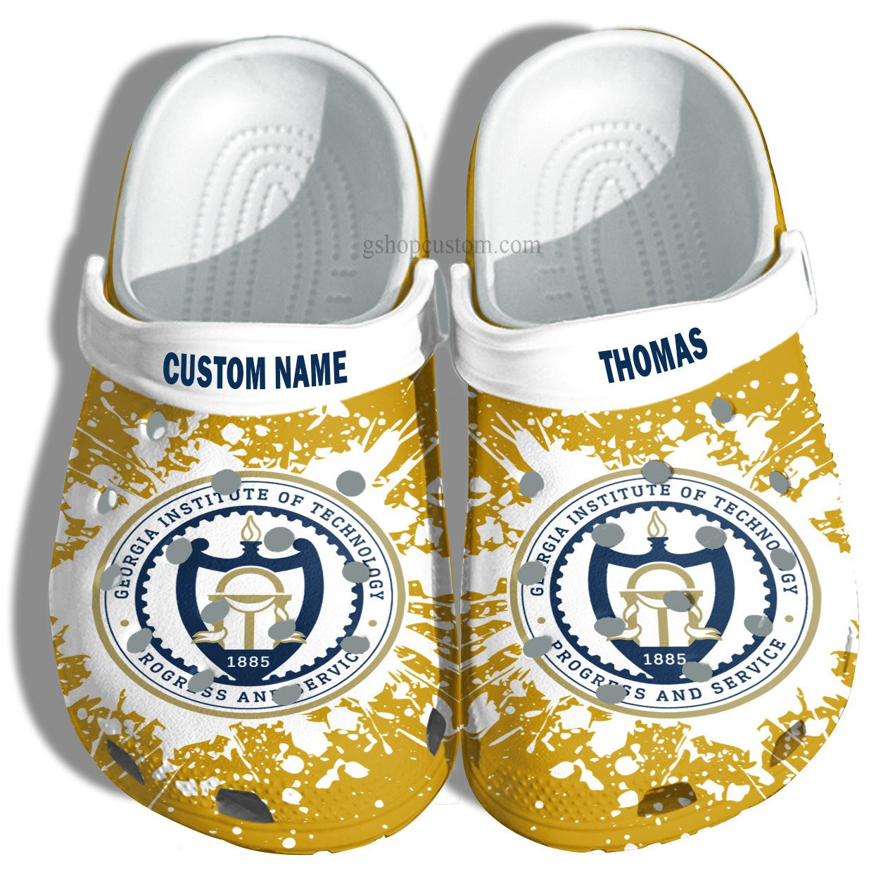 Georgia Tech University Graduation Gifts Croc Crocs Clog Shoes Customize- Admission Gift Crocs Clog Shoes For Men Women