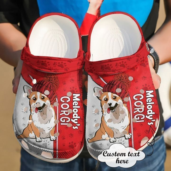 Corgi Personalized Red Classic Clogs Crocs Shoes