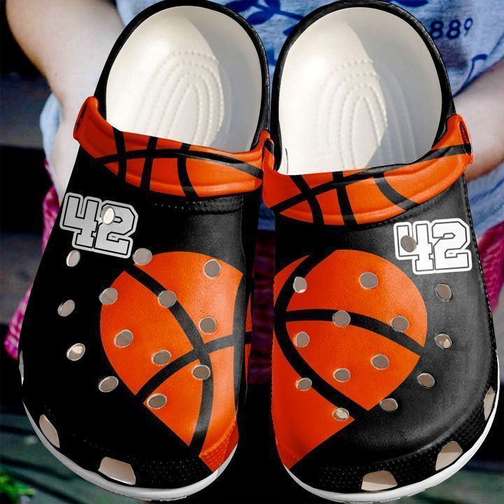 Basketball Personalized Heart Classic Clogs Crocs Shoes