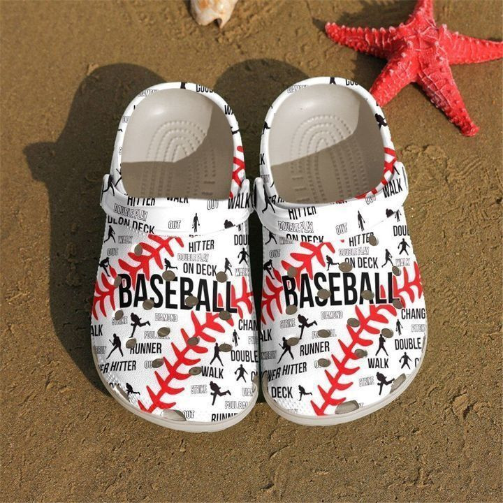 Baseball Pattern Classic Clogs Crocs Shoes