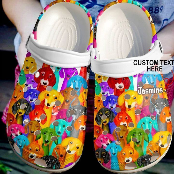 Dachshund Personalized Colorful Pattern Classic Clogs Crocs Shoes