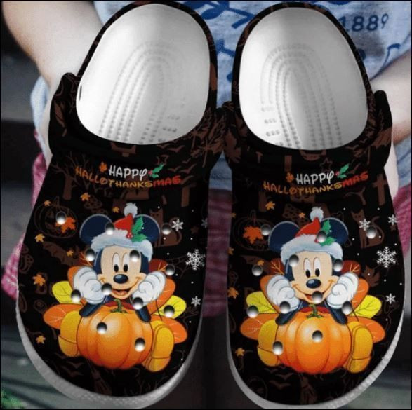 Mickey Mouse Happy Hallothanksmas Clog Crocs Shoes