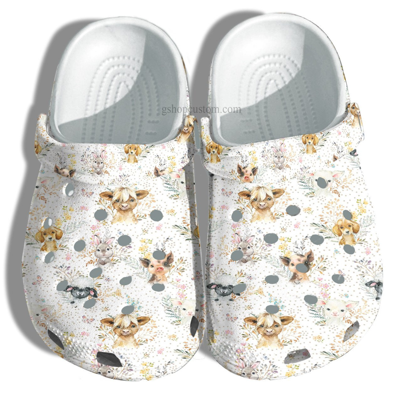 Animal Love Cow Bunny Dog Croc Crocs Clog Shoes Gift Daughter Birthday- Kind Girl Love Animal Crocs Clog Shoes For Women