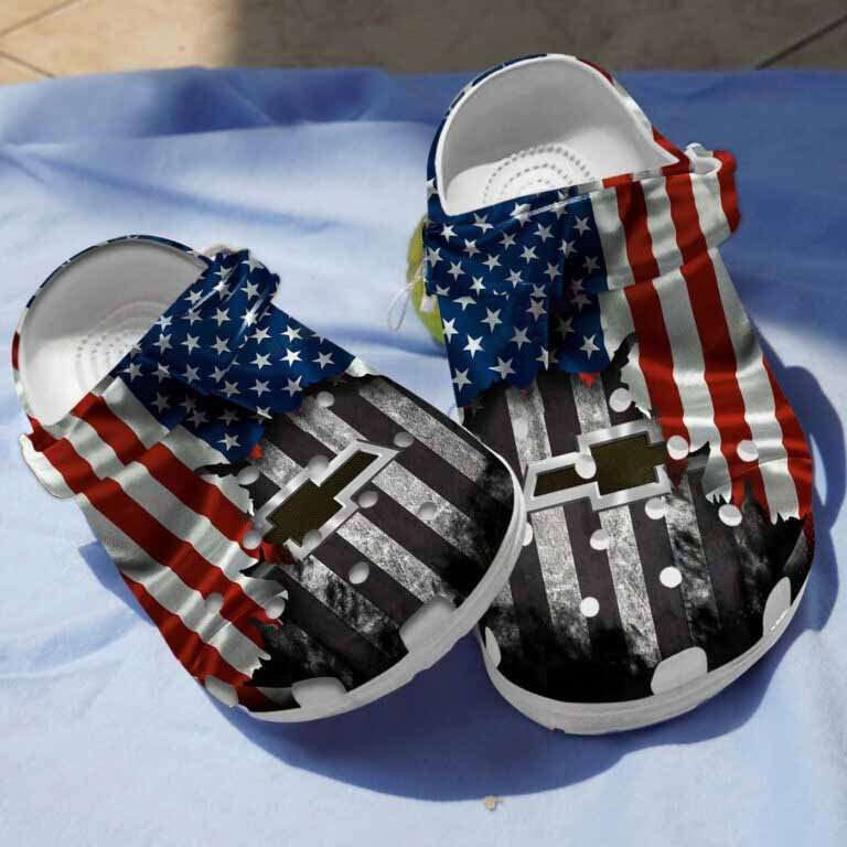 Chevy American Flag 4Th Of July Crocband Clogs