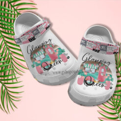 Camping Queen Cute Croc Crocs Shoes Gift Grandaughter- Camping Bus Pinky Crocs Shoes Croc Clogs Gift Niece