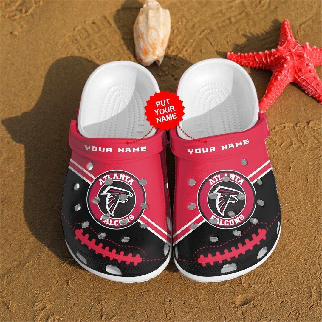 Custom Name Atlanta Falcons Nfl Teams Gift For Fans Rubber Croc Crocs Clog Shoes
