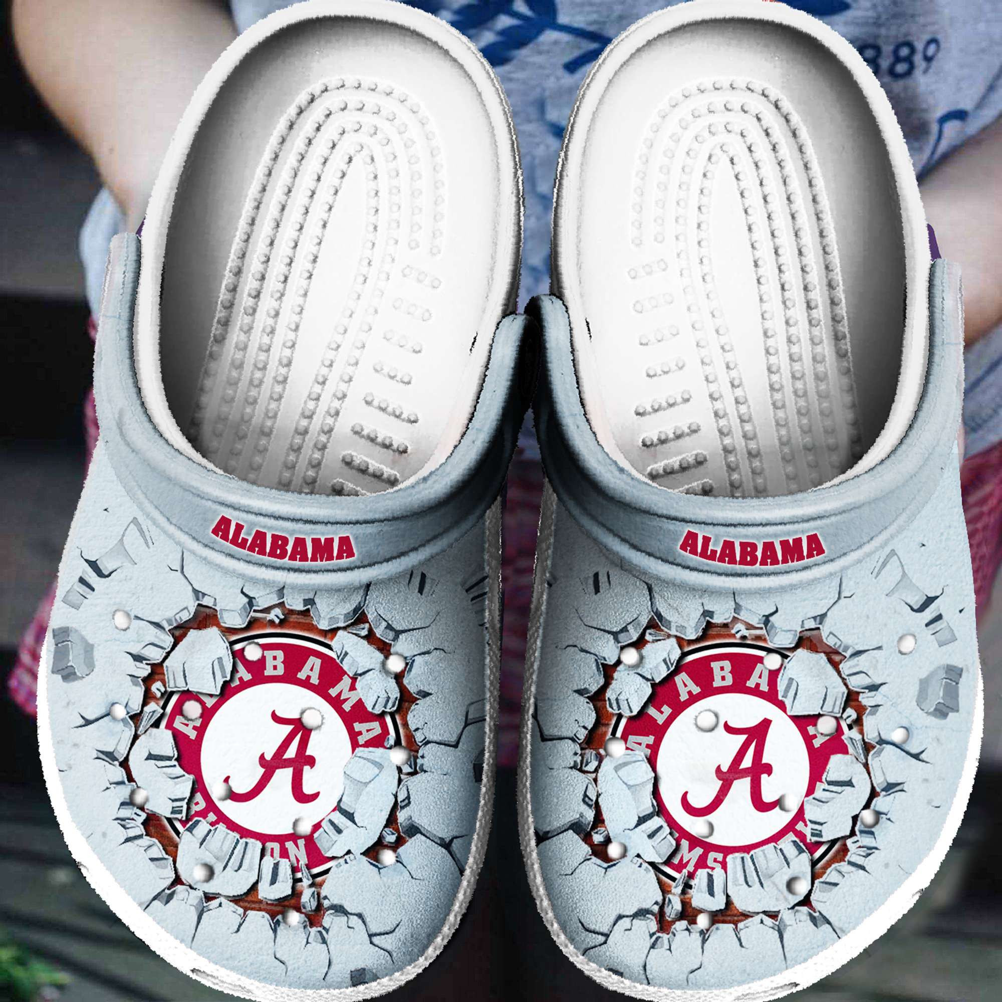 Alabama Crimson Strong Crocband Clogs