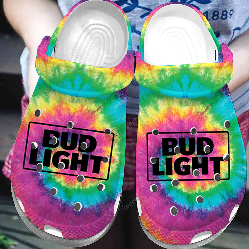 Bud Light Tie Dye Clogs Crocs Shoes