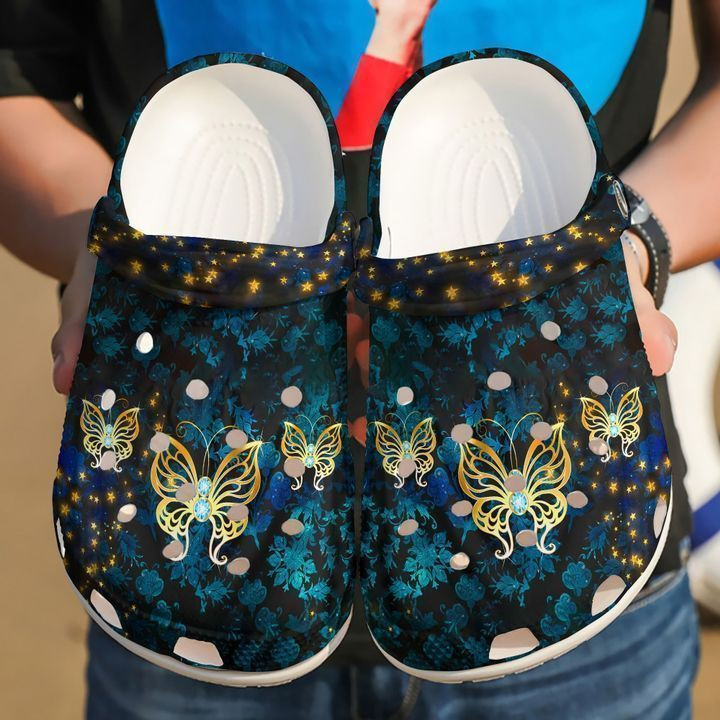 Butterfly Golden Classic Clogs Crocs Shoes