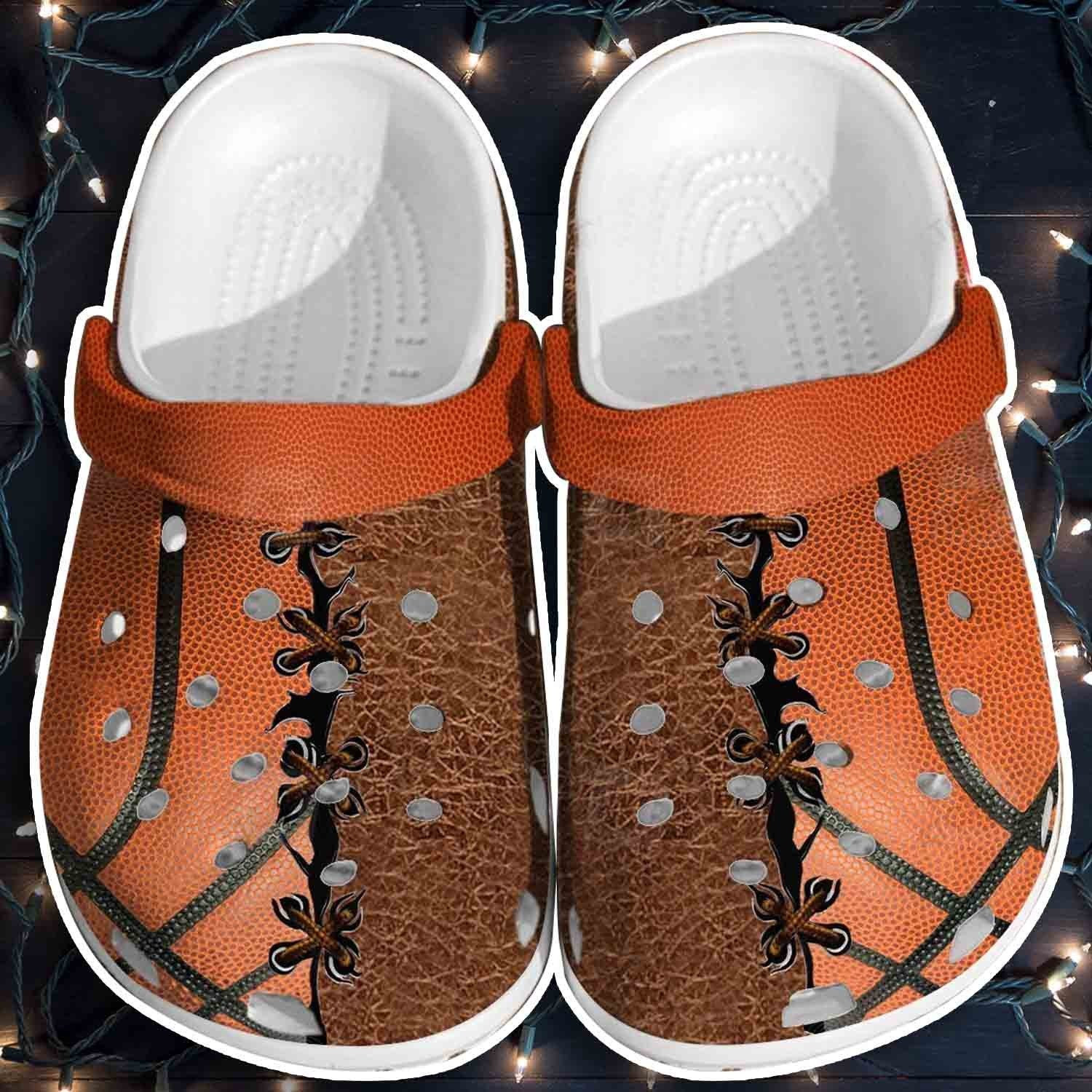 Basketball Leather Skin Croc Crocs Shoes Clog Gifts For Son Daughter