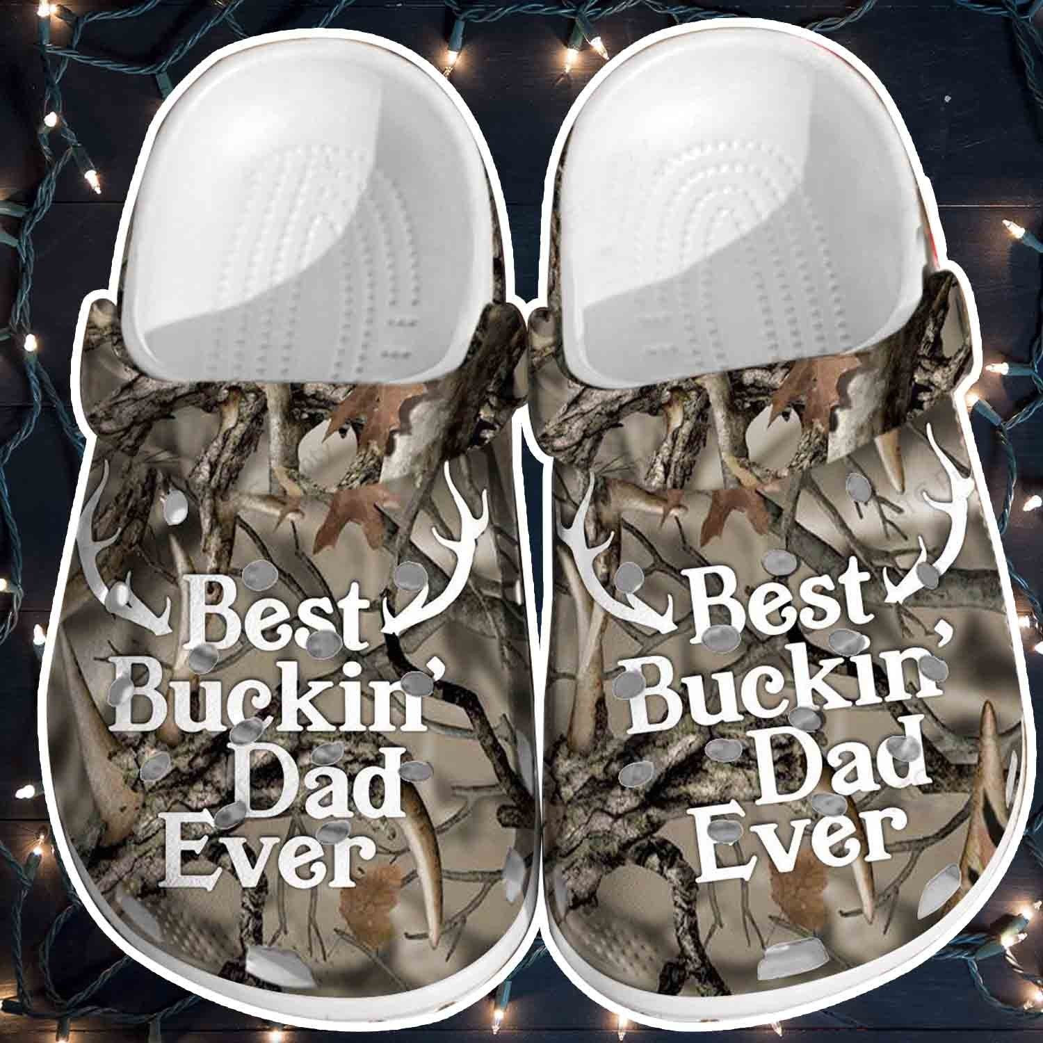 Best Buckin Dad Ever Croc Crocs Shoes Men - Deer Clog Gifts For Father Day Grandpa Son