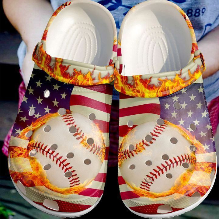 Baseball Flag Classic Clogs Crocs Shoes