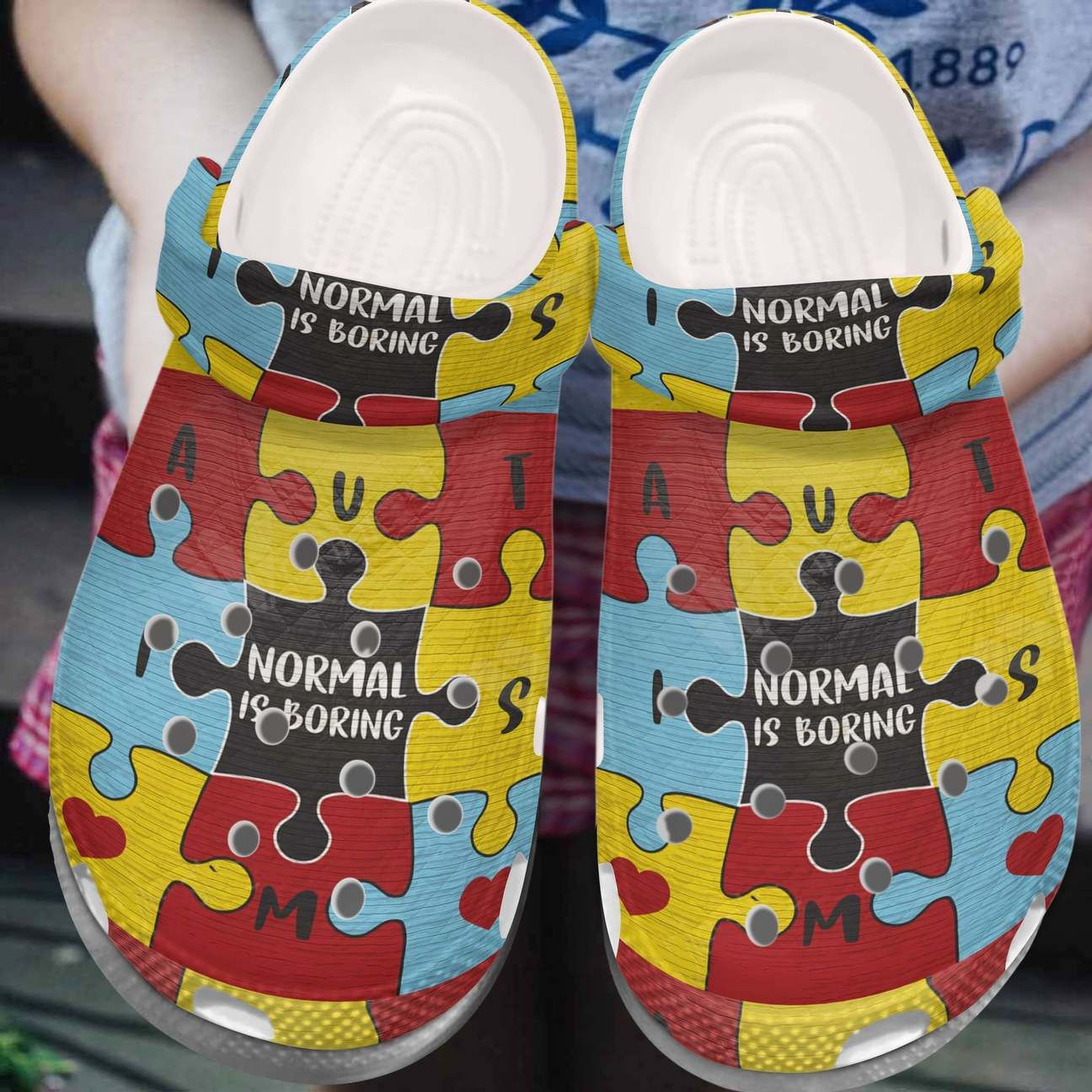 Autism Awareness Normal Is Boring Crocband Clog Crocs Shoes For Men Women