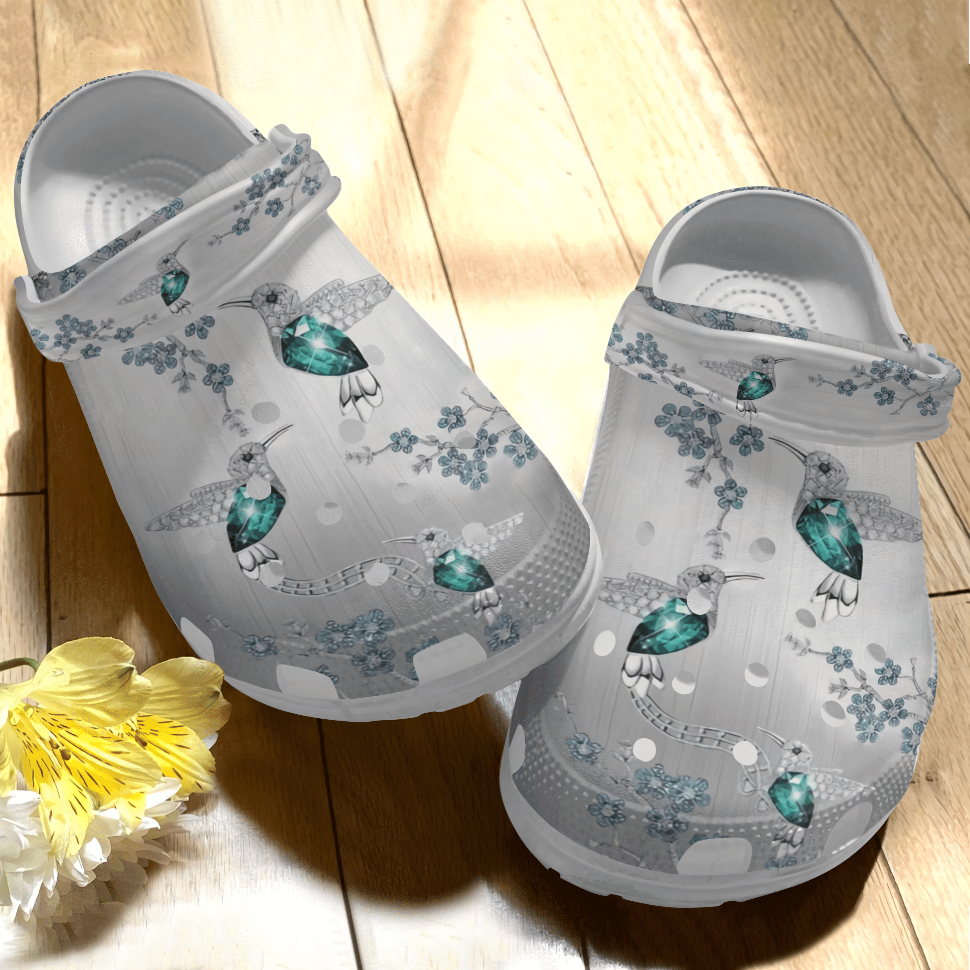 Diamond Hummingbird Clog Shoe Birthday Thanksgiving Gift