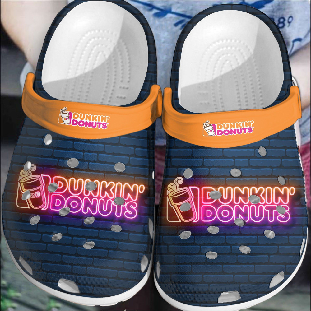 Dunkn Donuts Neon Light Clog Crocs Shoes