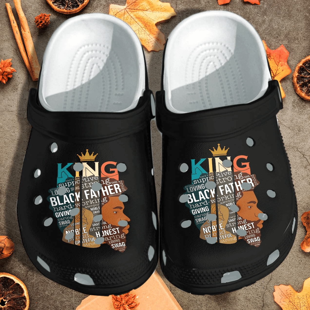 King Black Father Crocband Clogs