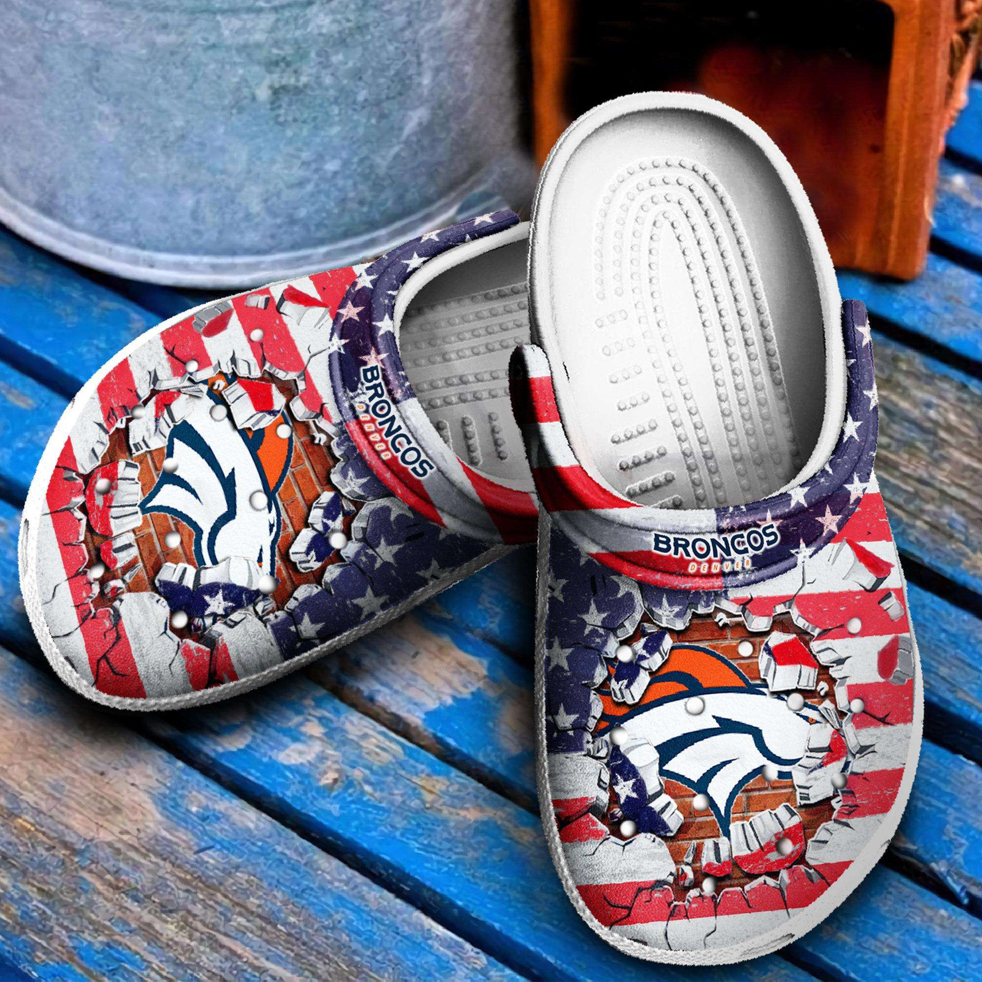 Denver Broncos Clog Crocs Shoes