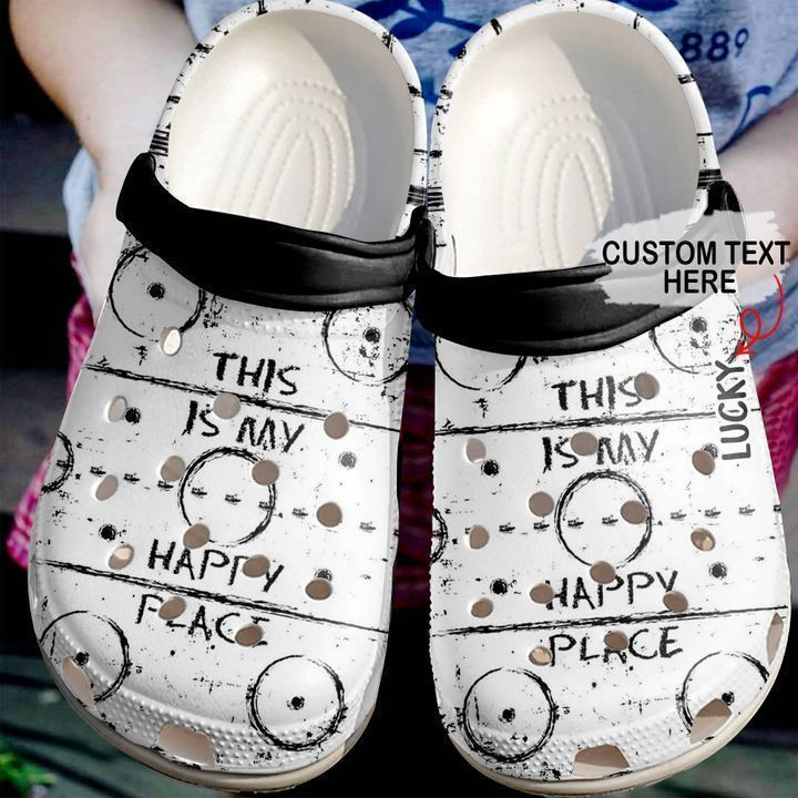 Hockey Personalized My Happy Place Clog Crocs Shoes