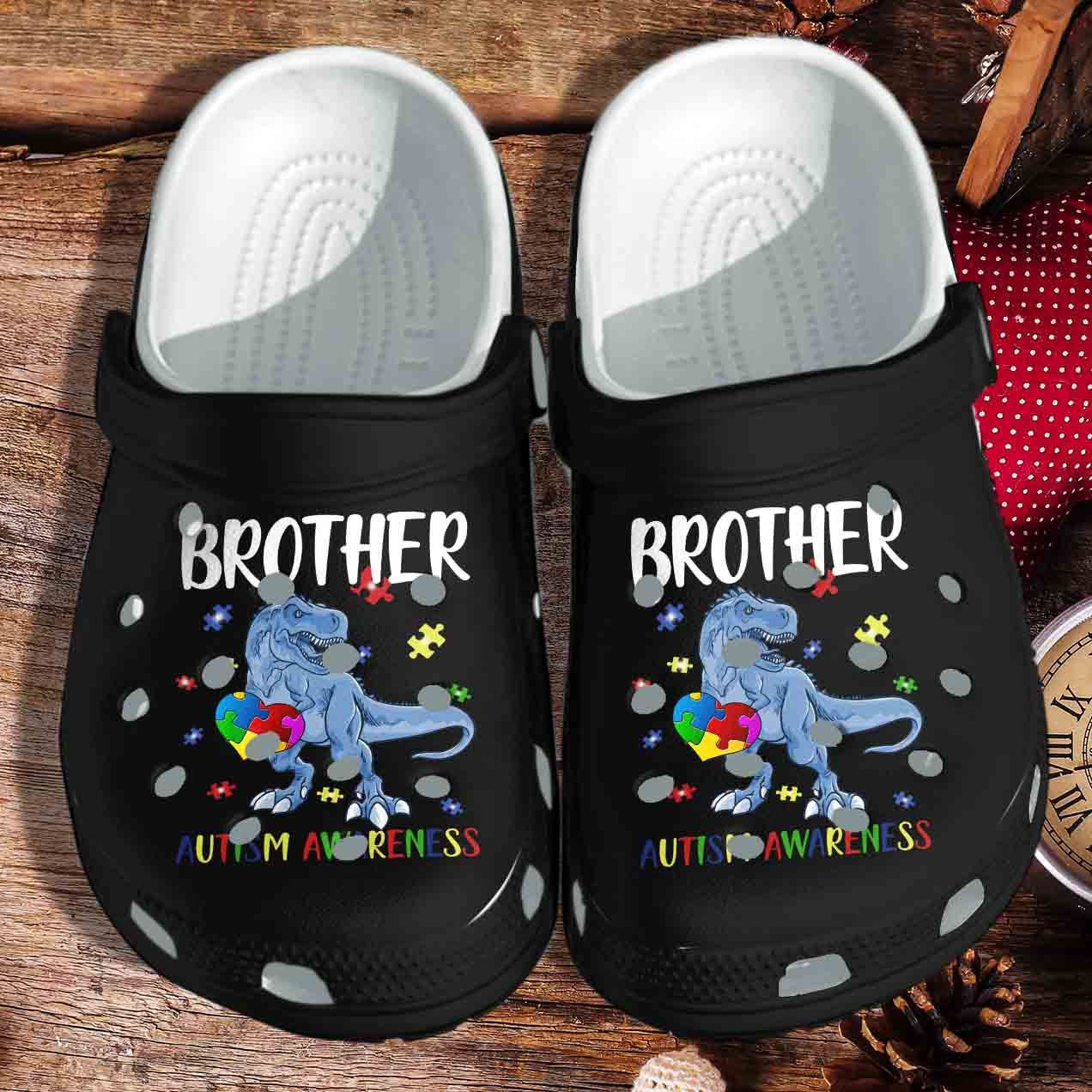 Autism Awareness Brother T-Rex Dinosaur Crocband Clog Crocs Shoes For Men Women