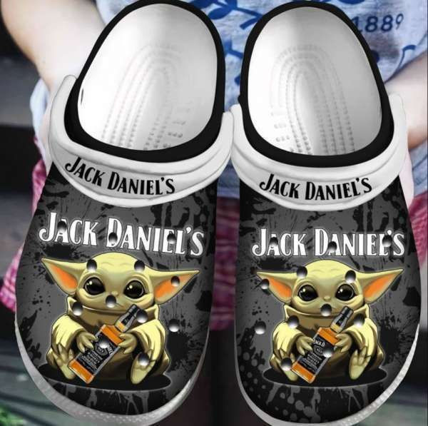 Baby Yoda Hug Jack Daniels Clog Crocs Shoes