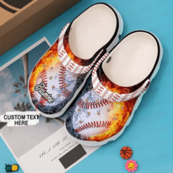 Baseball Personalized Fire Classic Clogs Crocs Shoes