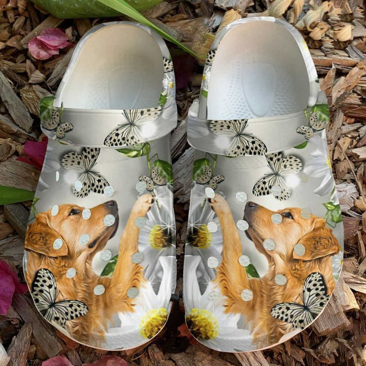 Golden Retriever Daisy Clog Crocs Shoes