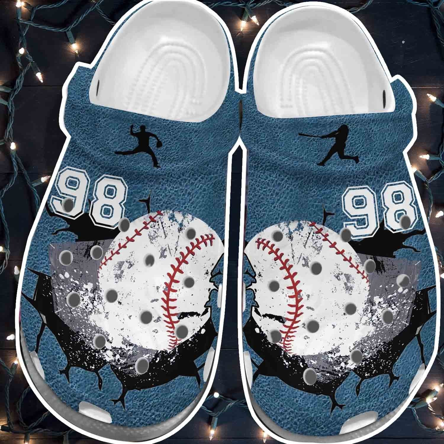 Baseball Falls Against The Wall Crocs Shoes Clogs For Batter Custom Shoe Gift For Fan Baseball