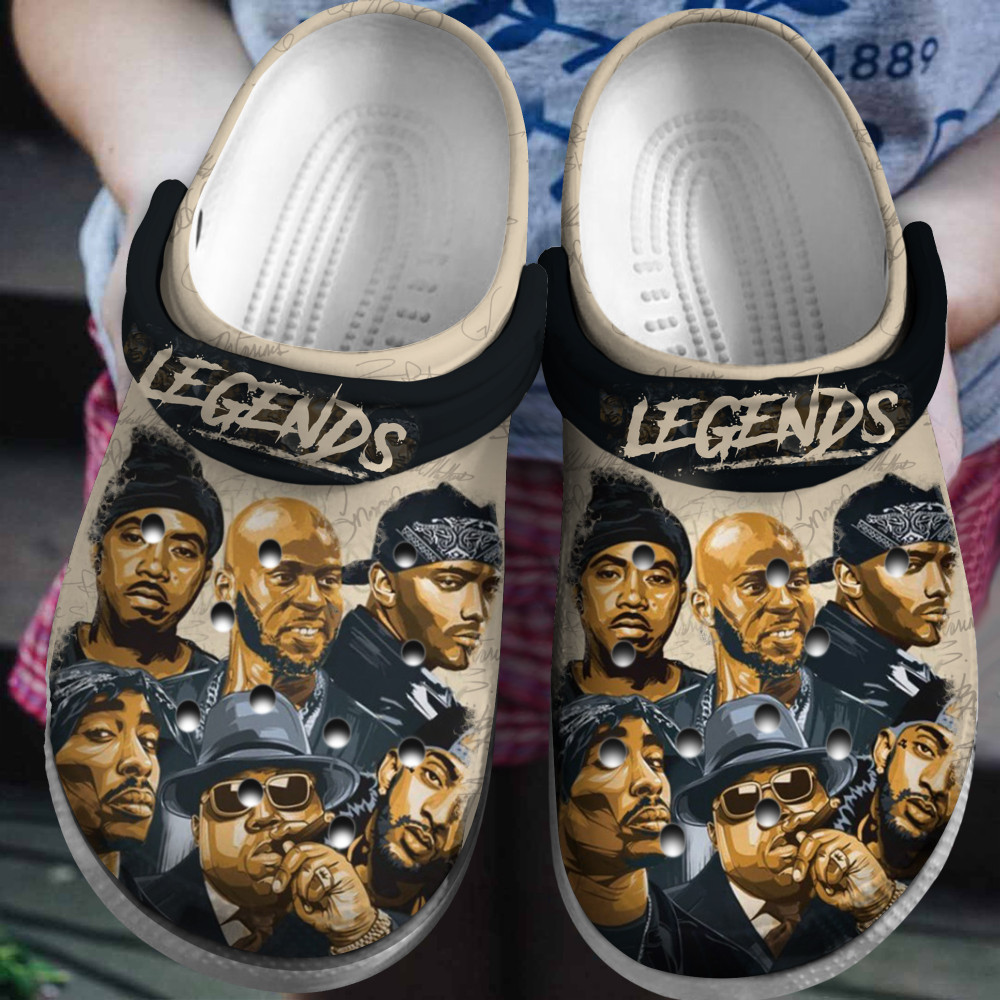 Black African American Hiphop Lengends Classic Clogs Crocs Shoes