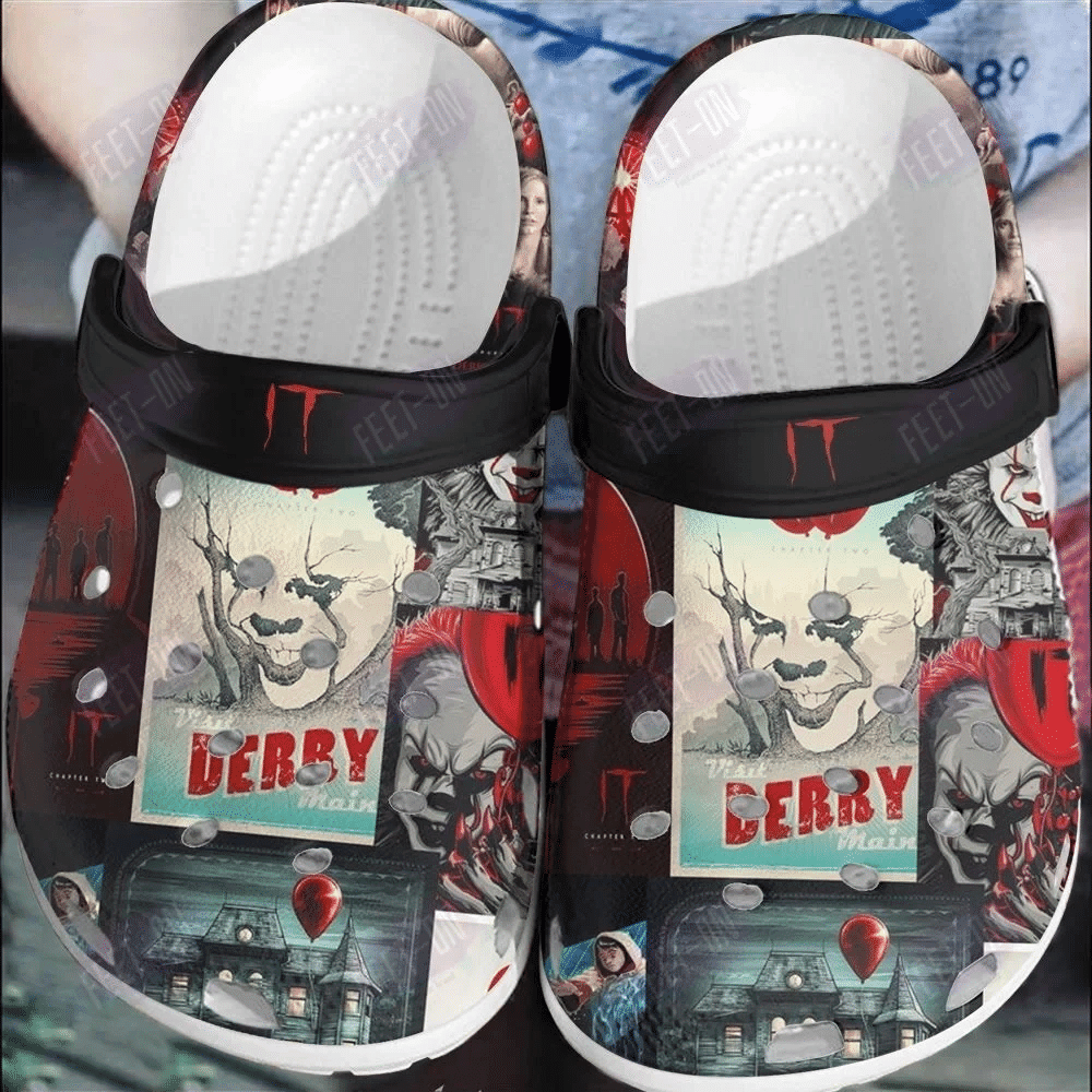 It Visit Derry Maine Horror Movie Halloween Classic Clogs Crocs Shoes